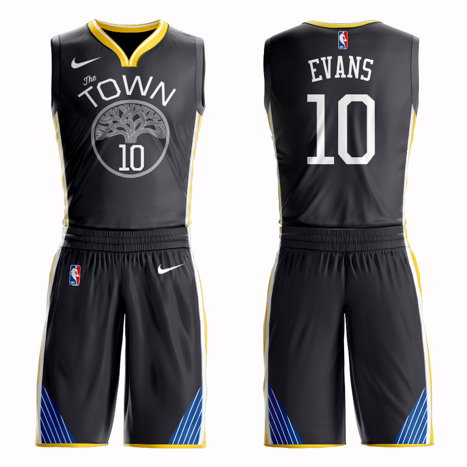 Men 2019 NBA Nike Golden State Warriors 10 Evans black Customized jersey